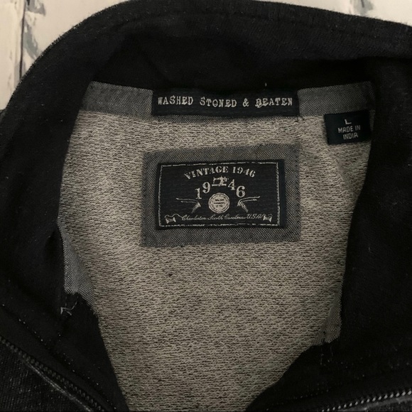 Washed Stoned & Beaten Vintage 1946 Gray Pullover Sz L - Picture 2 of 9